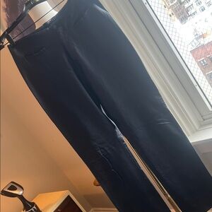 Philippe Adec Women’s Dark Navyblue “leather”Dress Pants